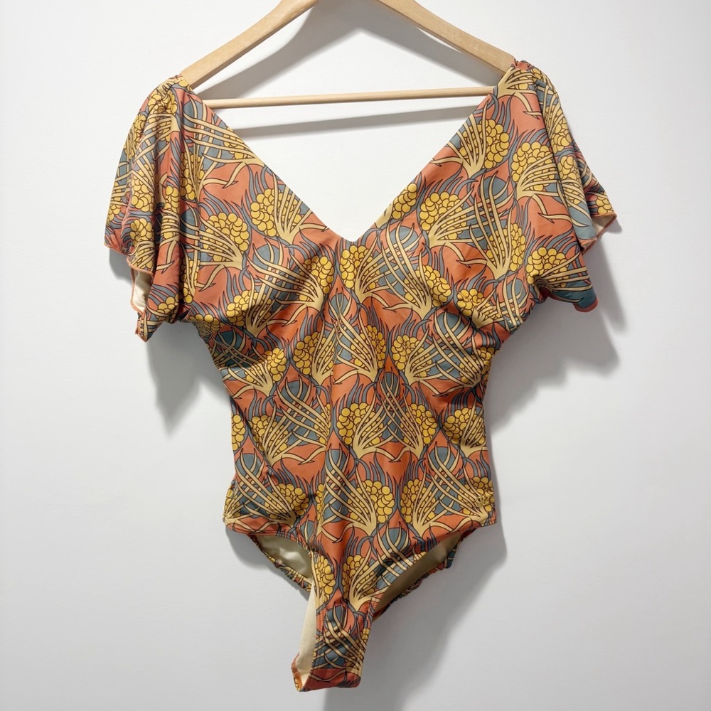 Floral V-Neck Women Swimwear